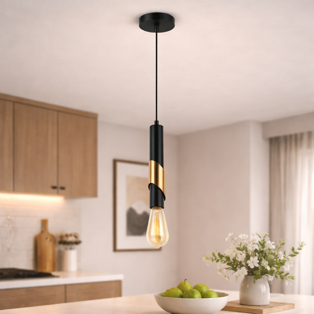 Suspension avec abat-jour décoratif et design intemporel
