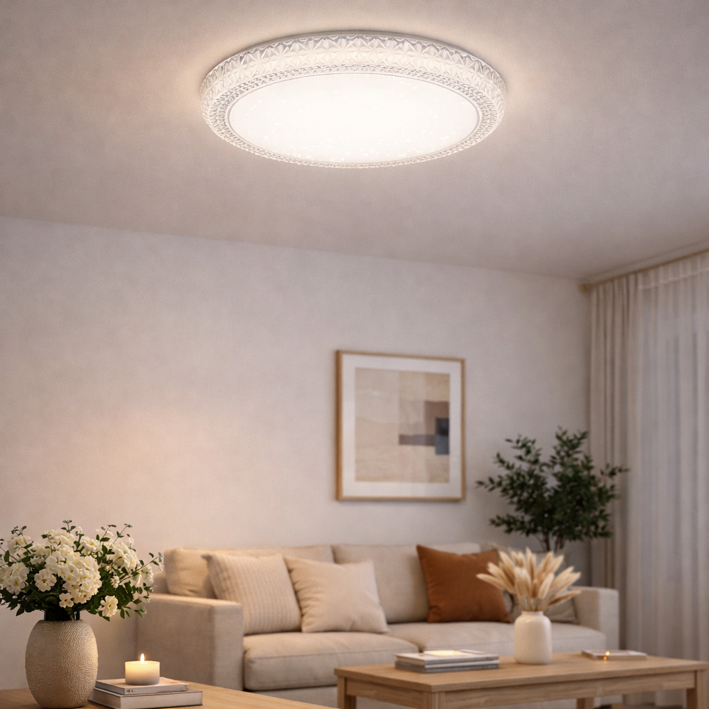 Plafonnier LED rond avec répartition uniforme de la lumière