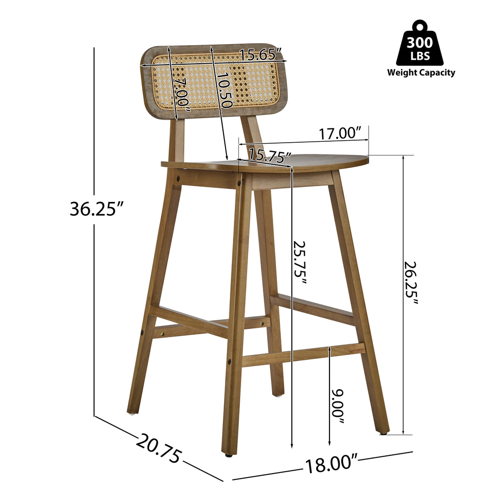 Eirik Walnut Bar Stool (Set of 2)