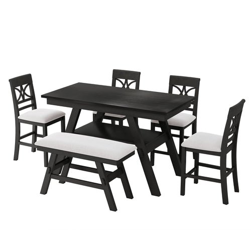 Dahl 6-Piece Storage Solid Wood Dining Set