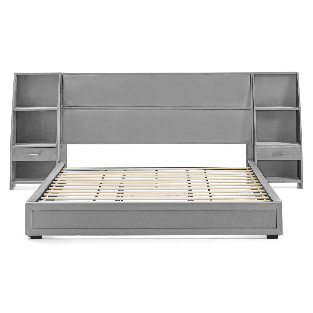Bodil Velvet King Platform Bed Frame