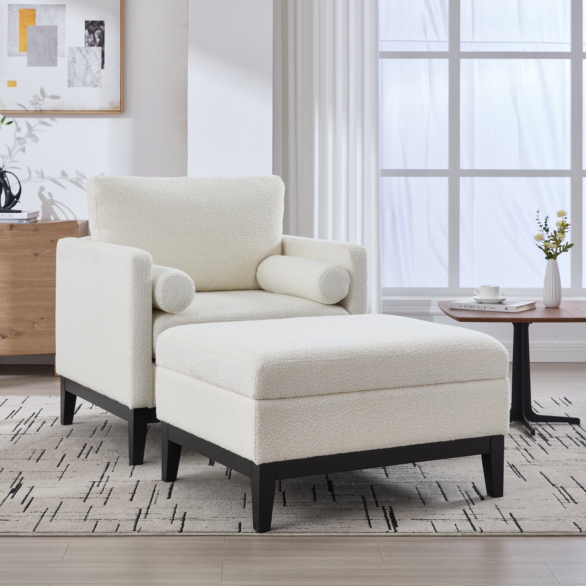 Aksel Storage Boucle Ottoman