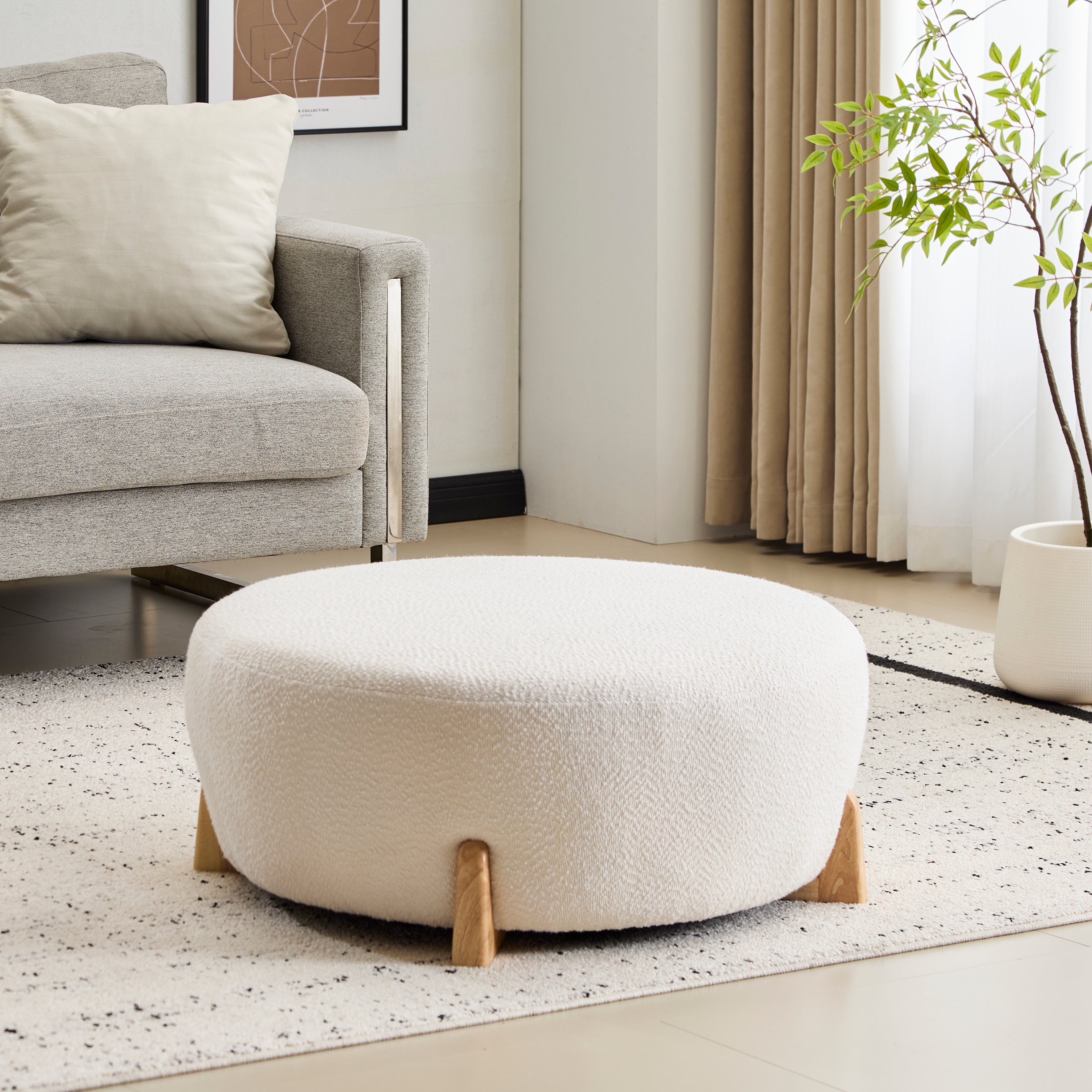 Rasmus Round Boucle Ottoman