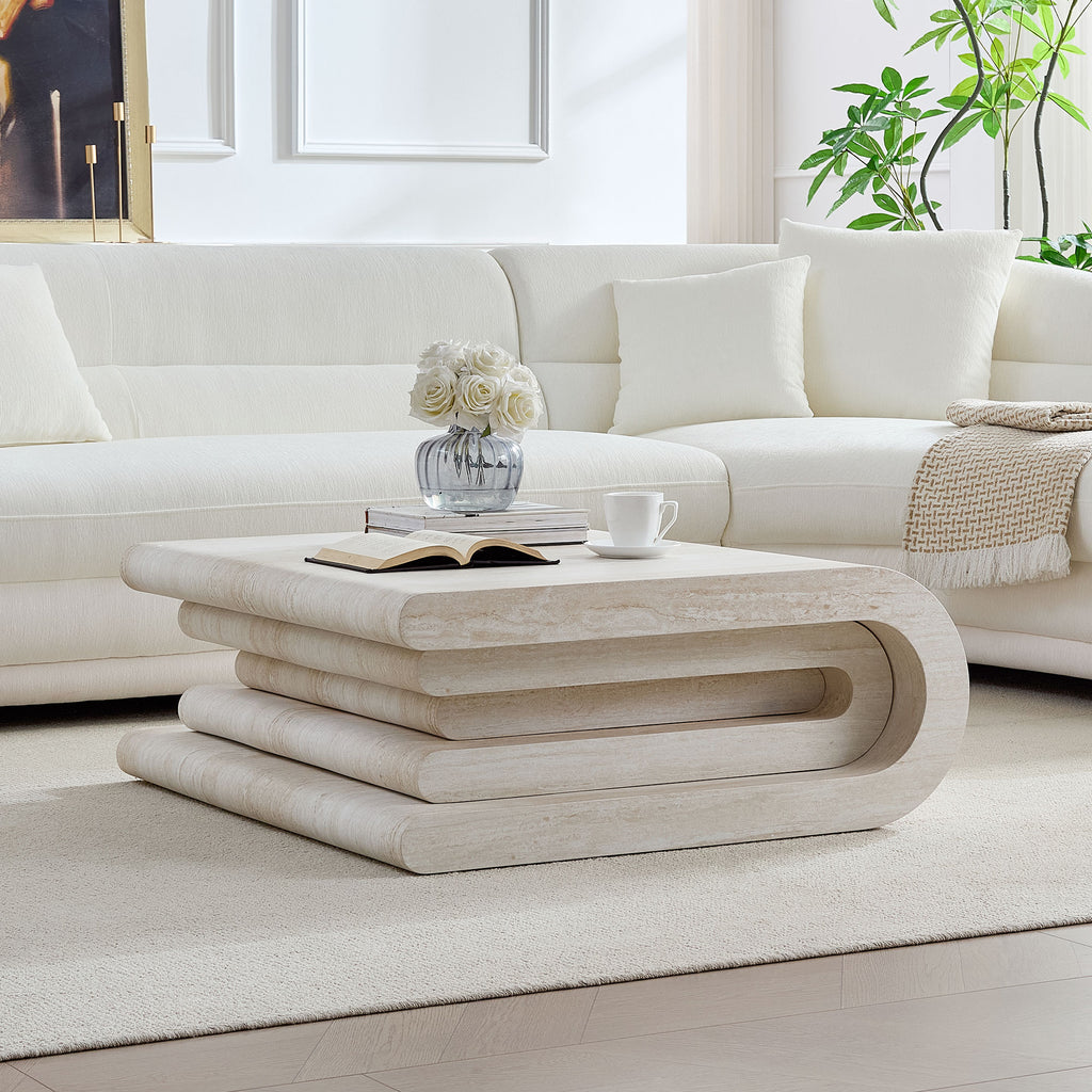 Vera Travertine Coffee Table