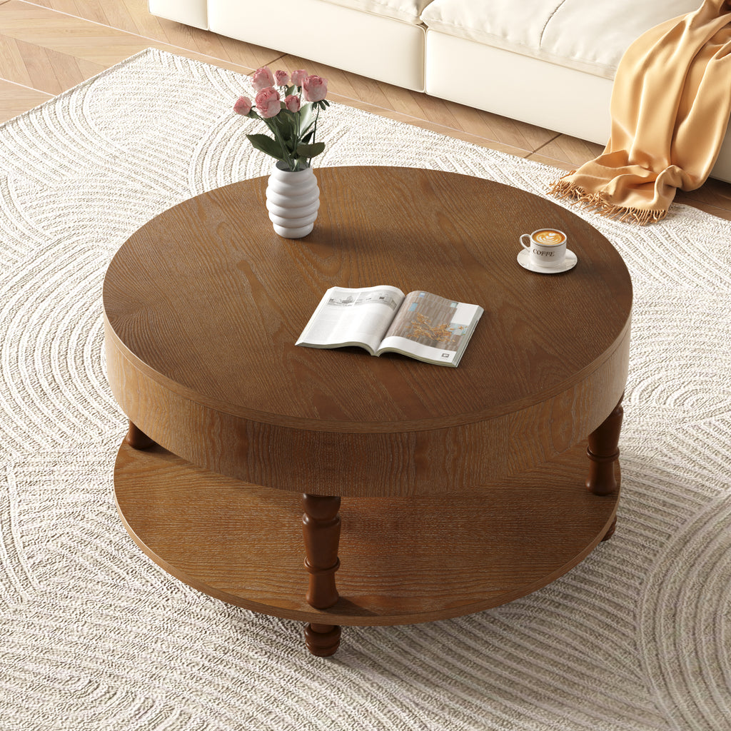 Mikkel Round Walnut Coffee Table