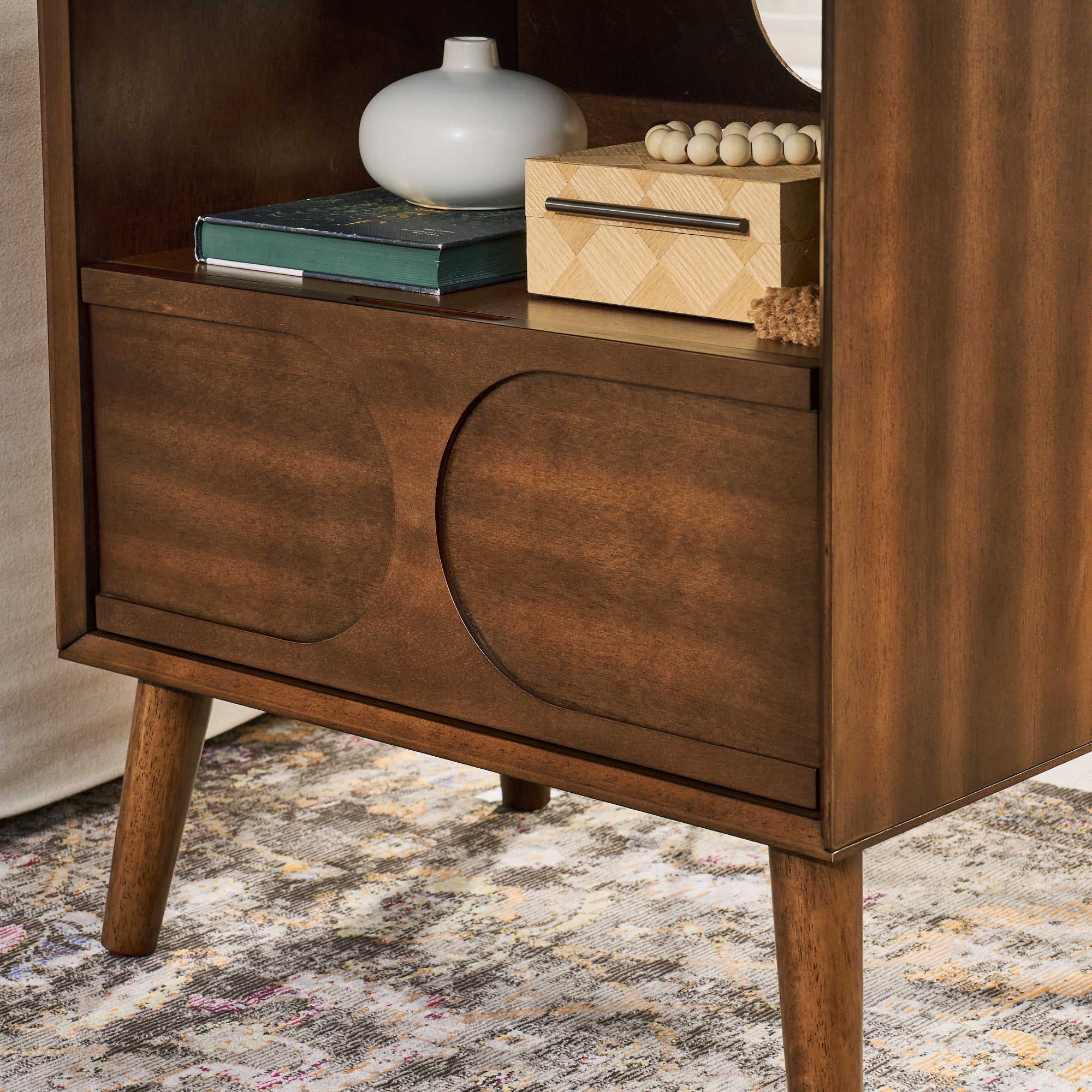 Hedda Fluted Walnut Nightstand