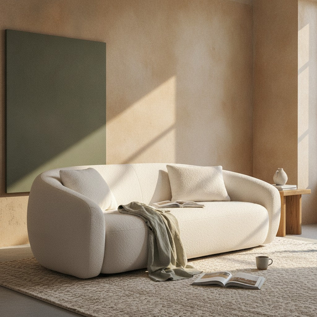 Freja Curved Boucle 102" Sofa
