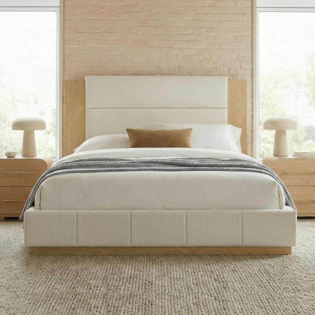 Randi Boucle King Platform Bed Frame