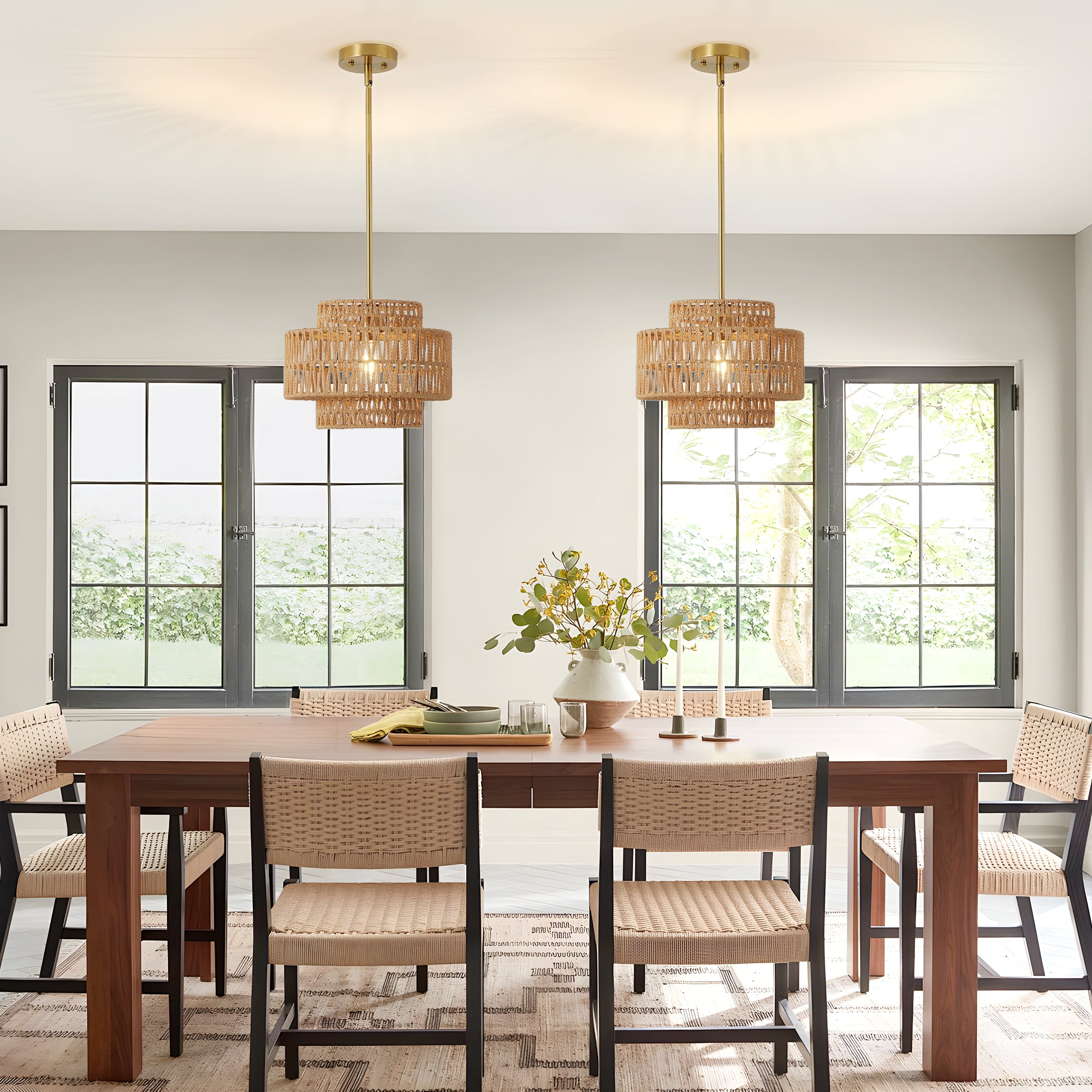 Eyja Rattan Chandelier