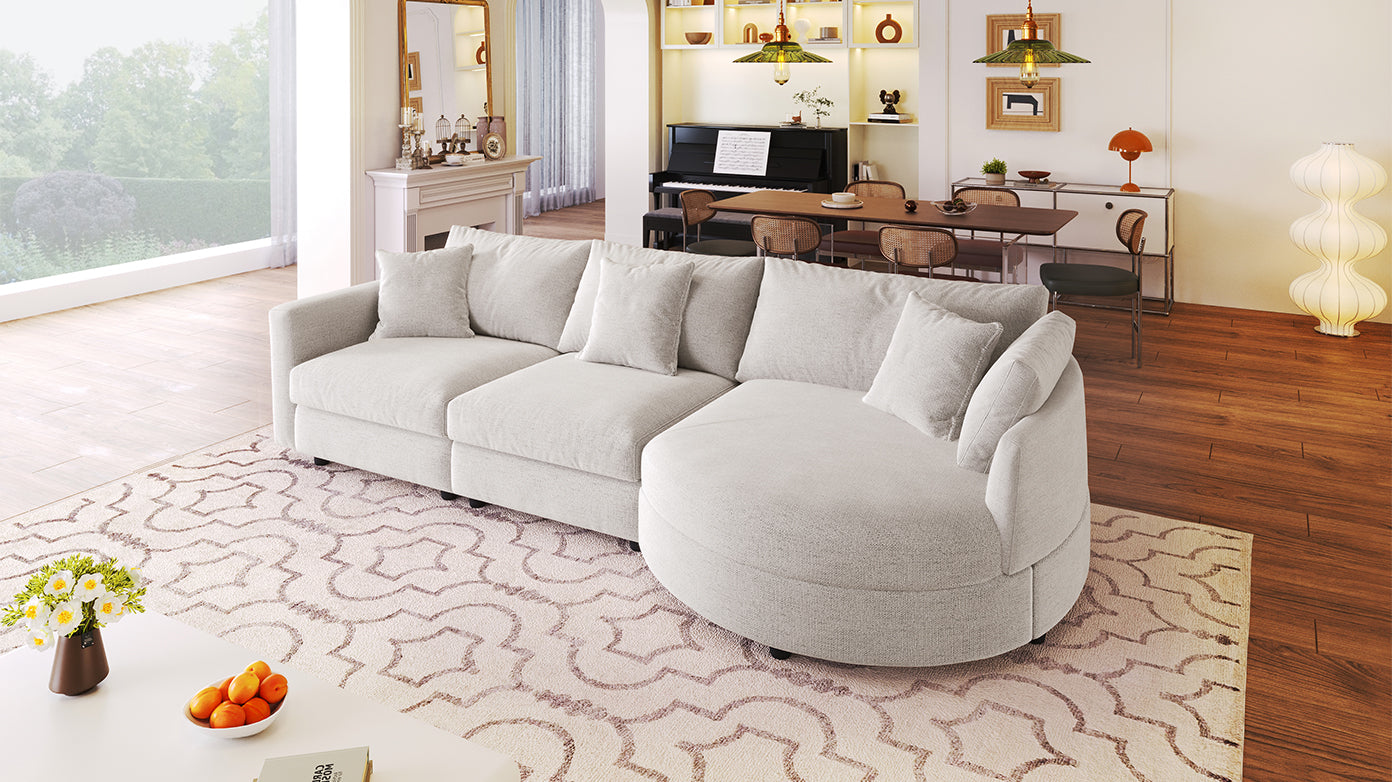 Anselm 3-Piece Curved Sectional Sofa
