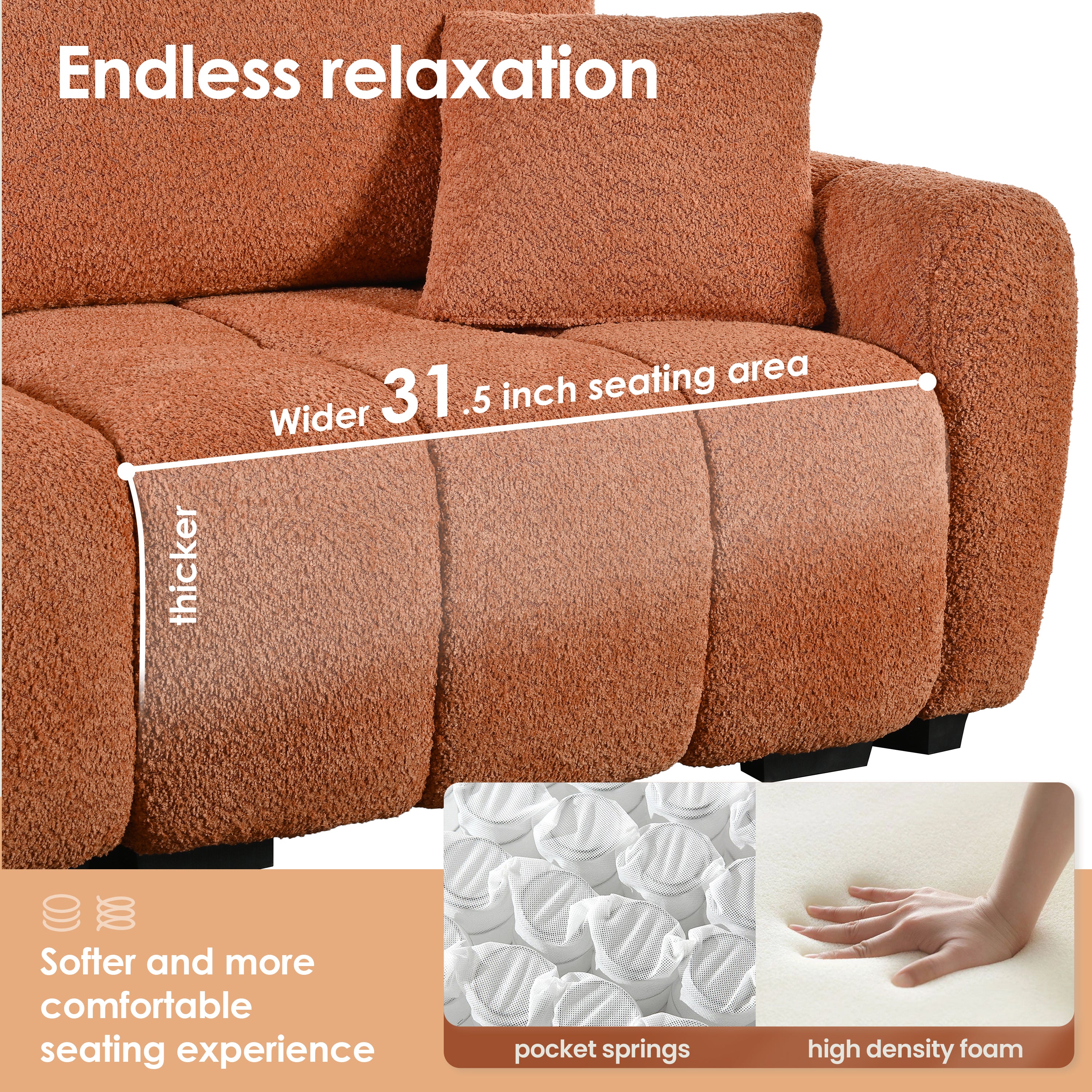 Ilva Boucle Sectional Sofa
