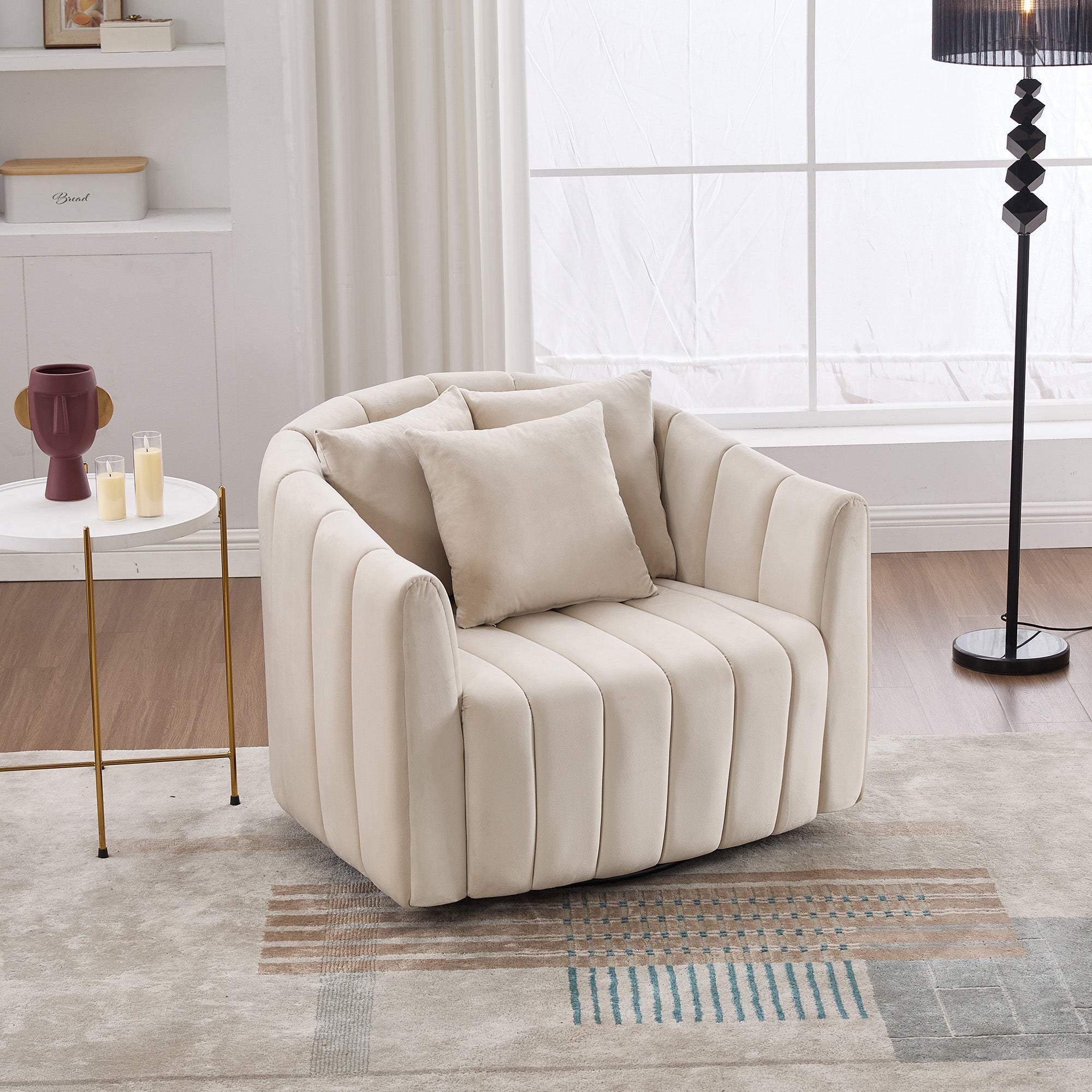 Brynn Barrel Velvet Accent Chair