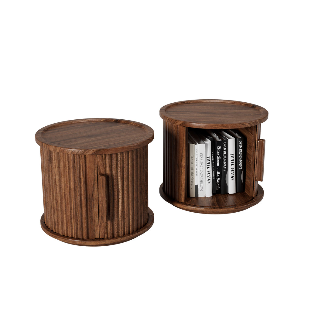 Sigrid Fluted Walnut Nightstand