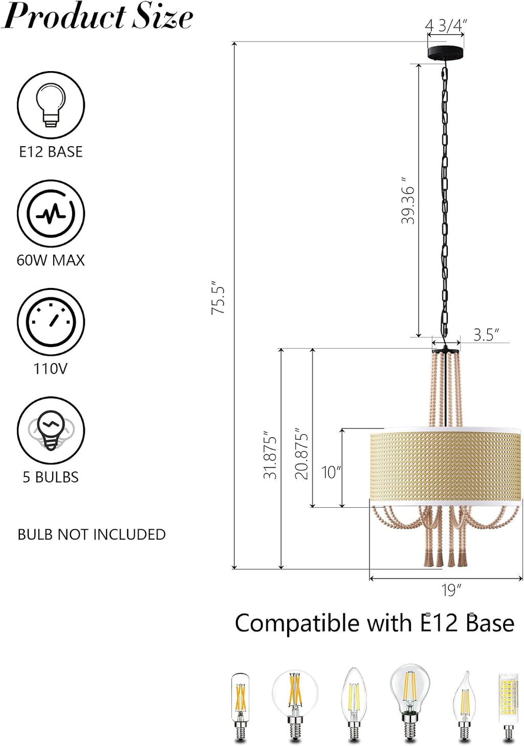 Prim Rattan Chandelier