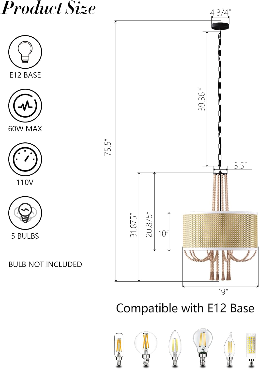 Prim Rattan Chandelier
