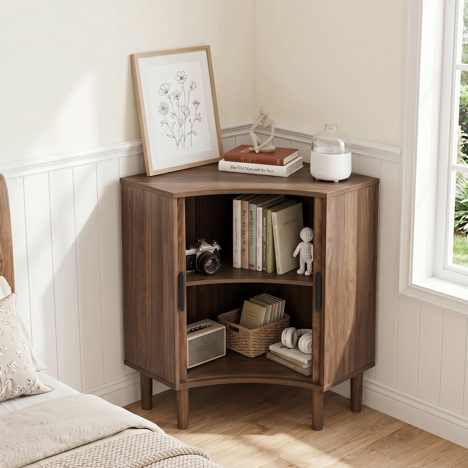 Aksel Fluted Walnut Cabinet