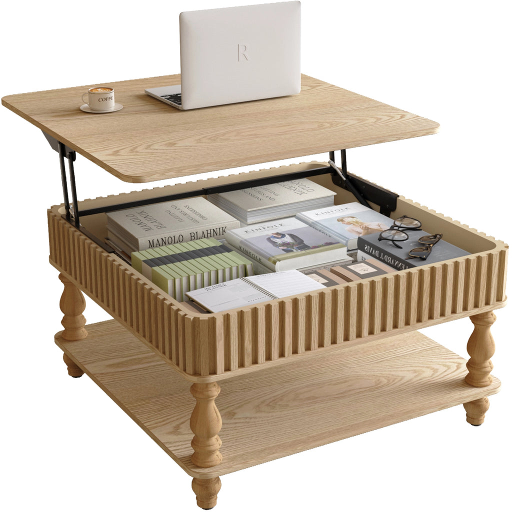 Pia Fluted Solid Wood Coffee Table