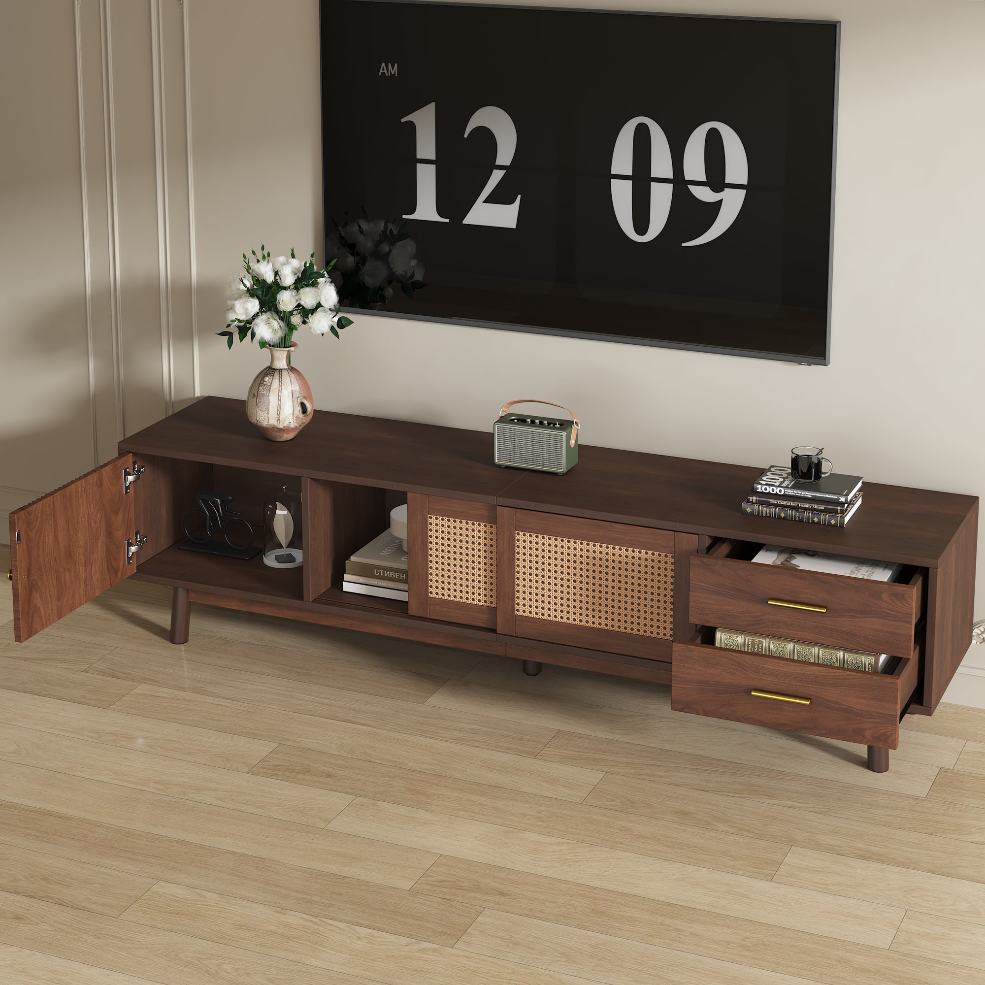 Palle Storage Solid Wood TV Stand