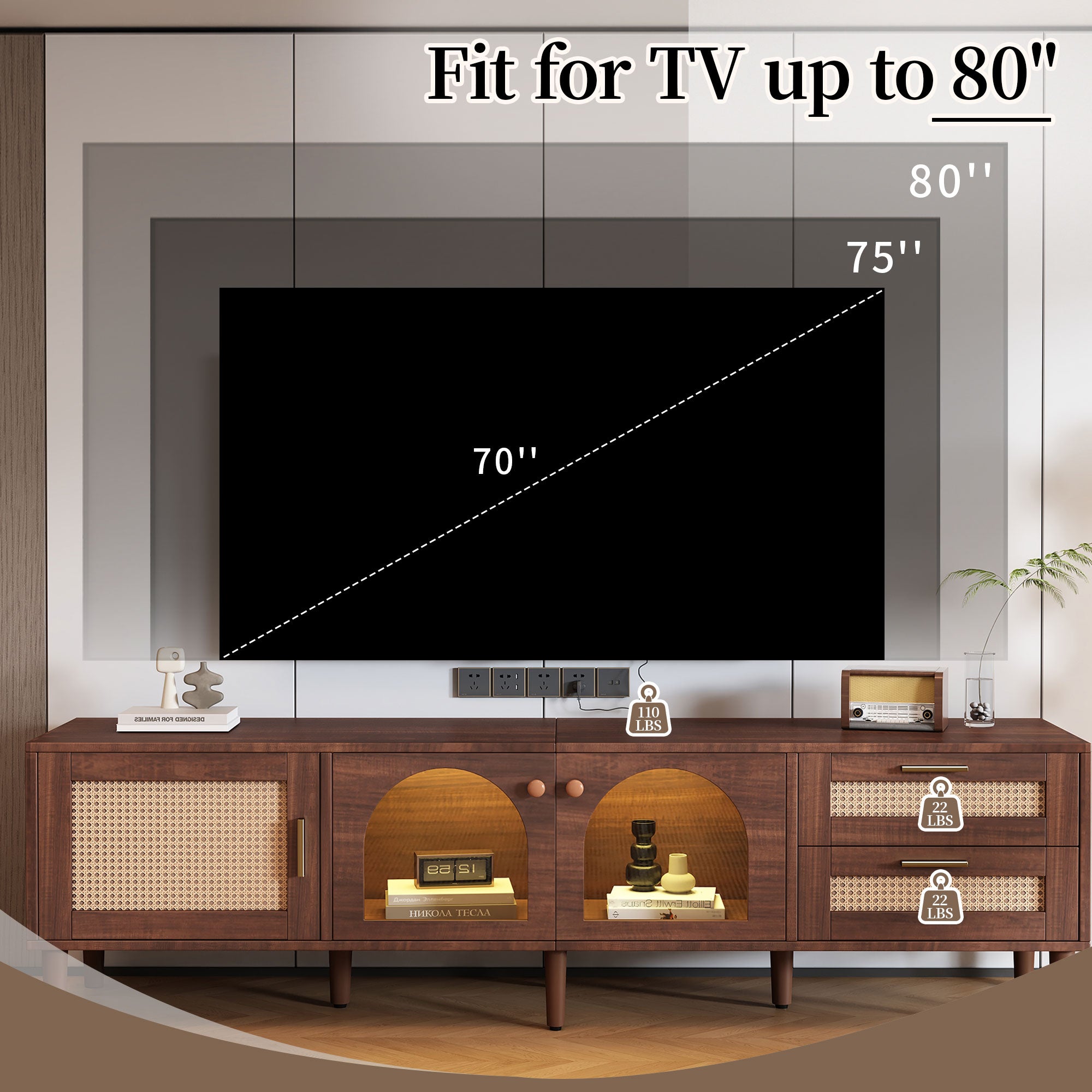 Jorun Storage Solid Wood TV Stand