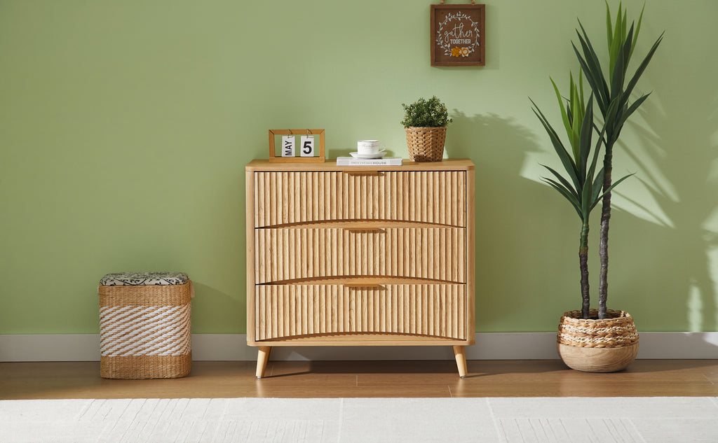 Sigrid Fluted Oak Cabinet
