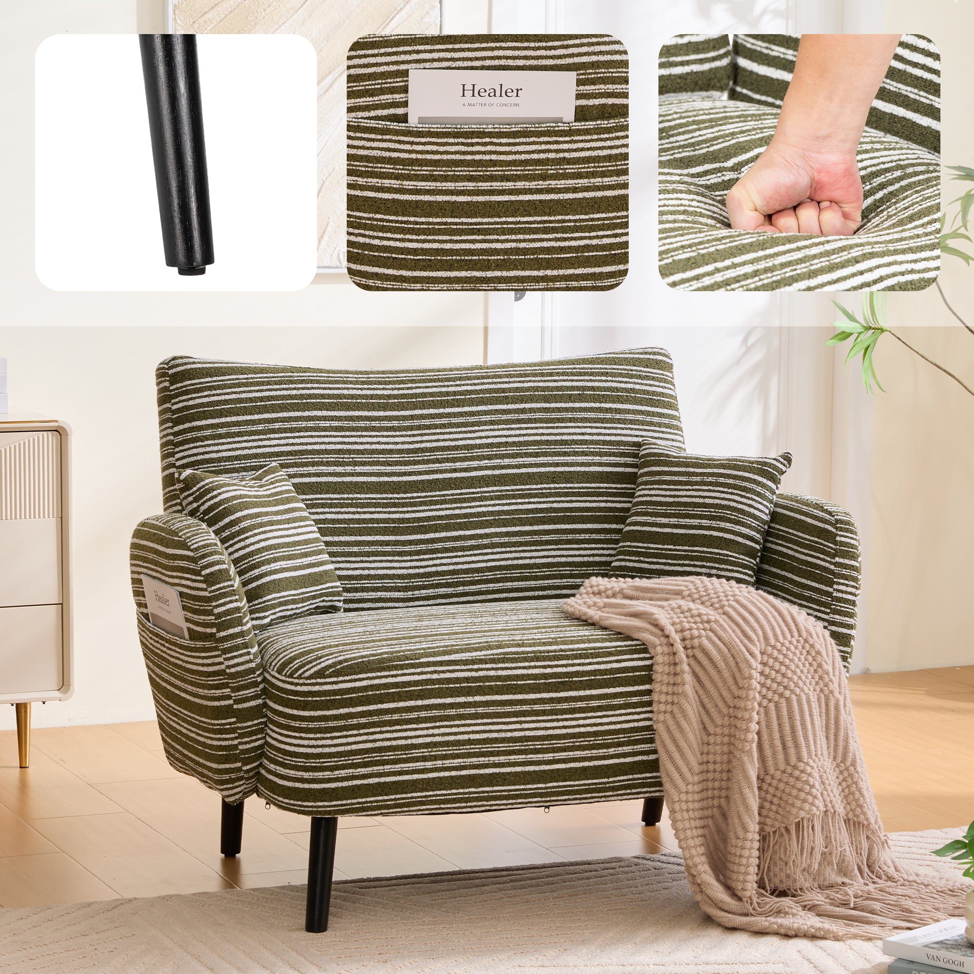 Peder Storage Boucle Loveseat