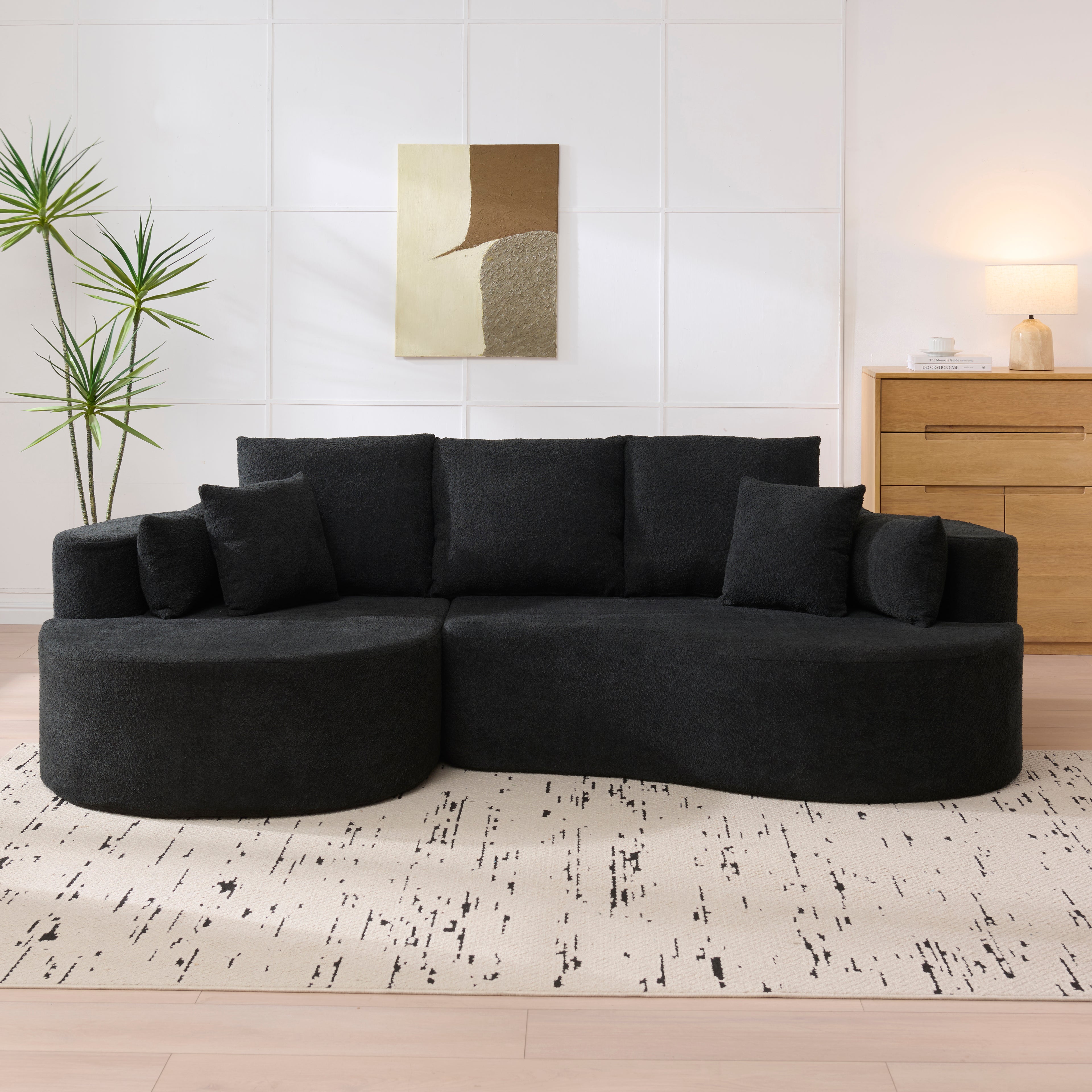 Jeppe Curved Boucle Sectional Sofa