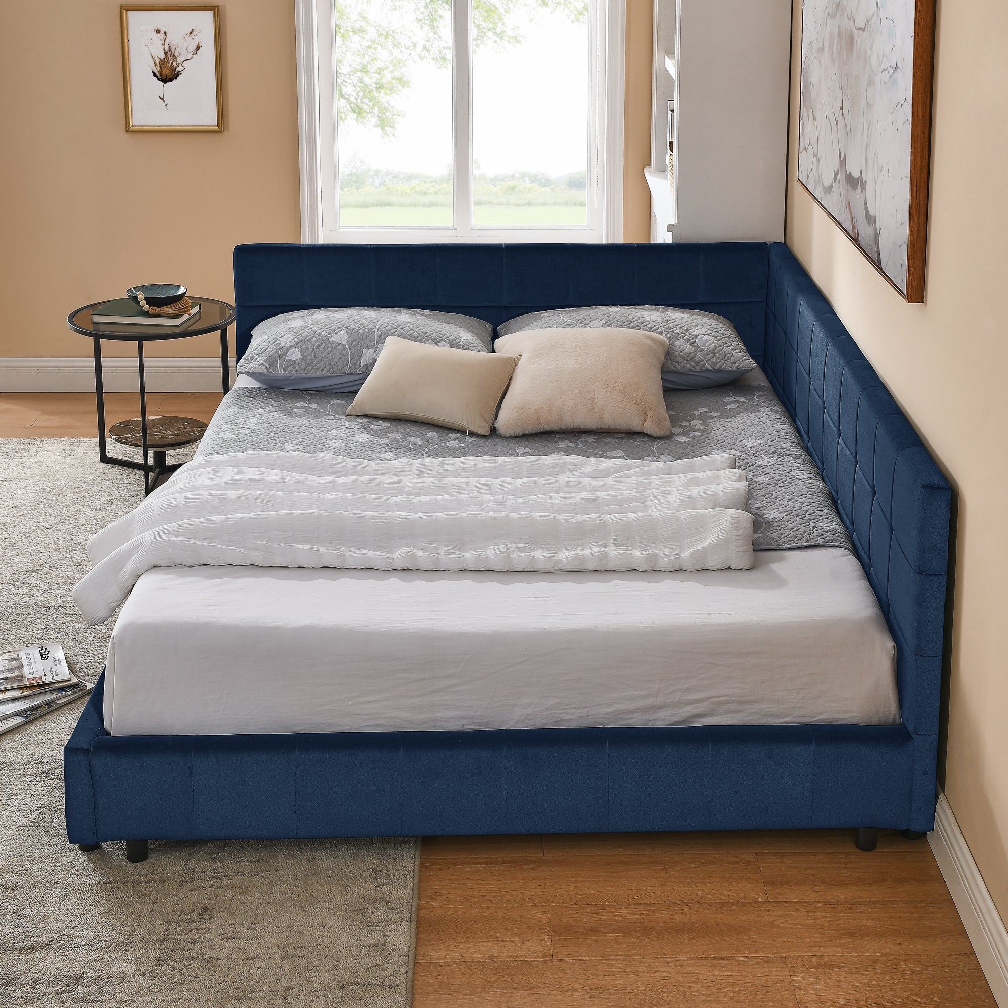 Inga Velvet Queen Bed Frame
