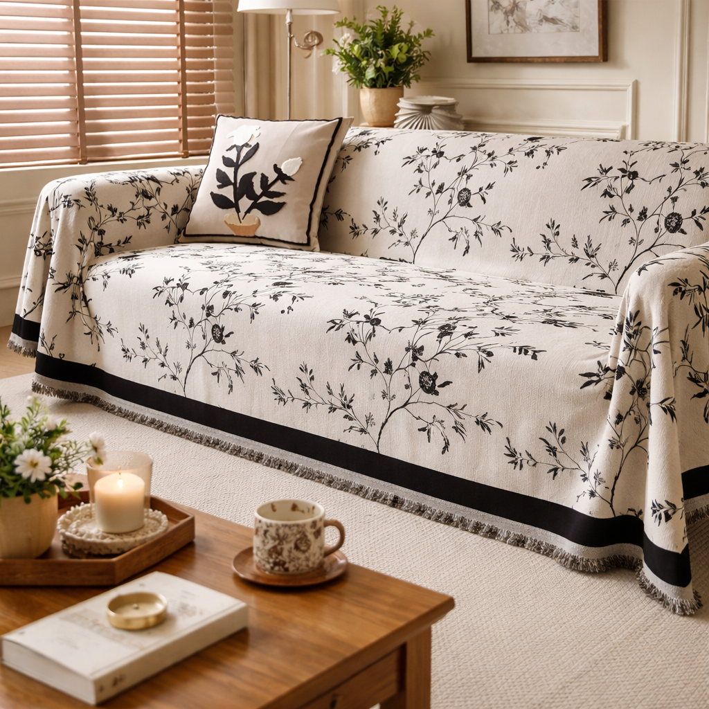 Chenille Sofa Cover with Fine Weave Texture