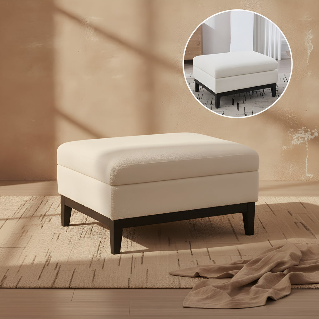 Aksel Storage Boucle Ottoman