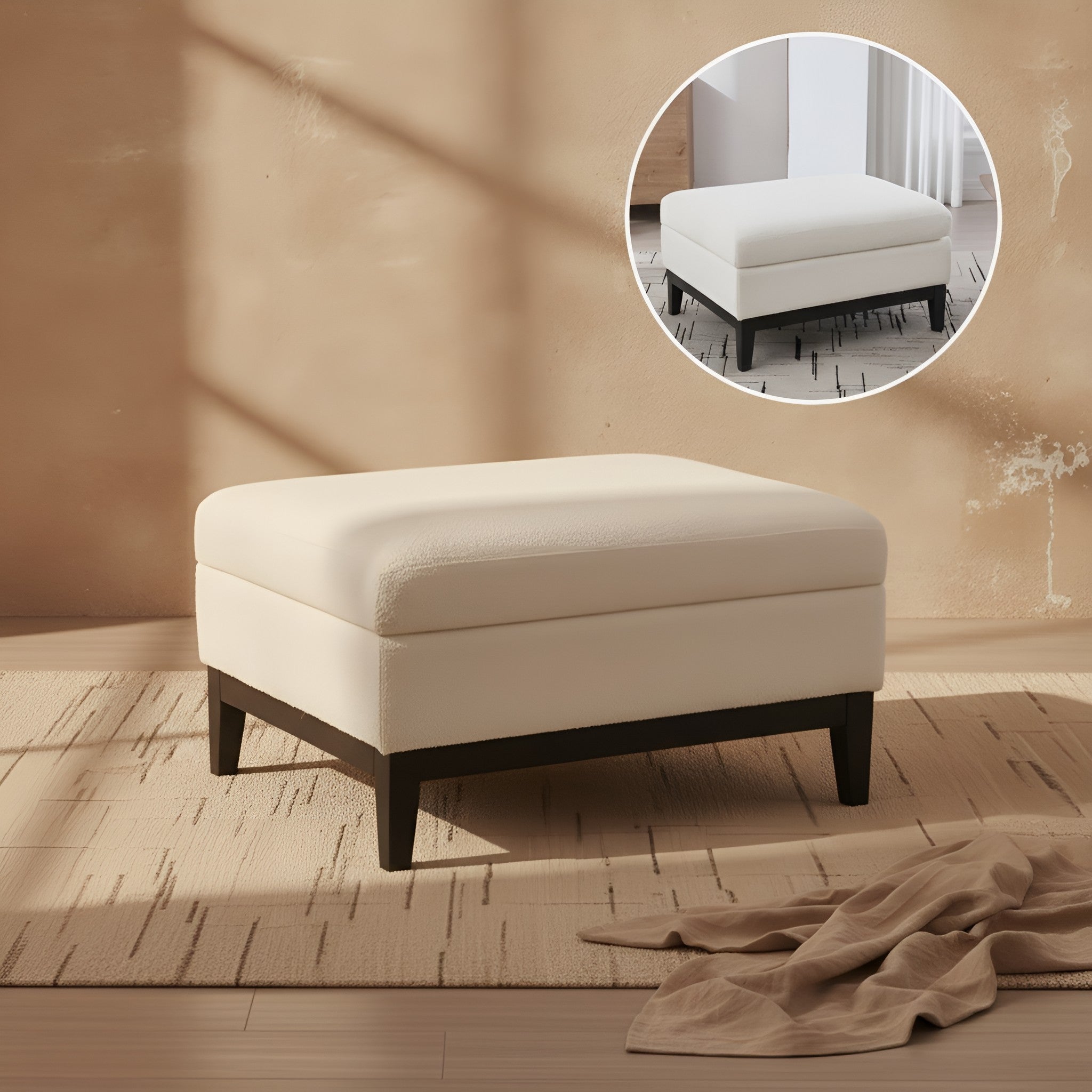 Aksel Storage Boucle Ottoman