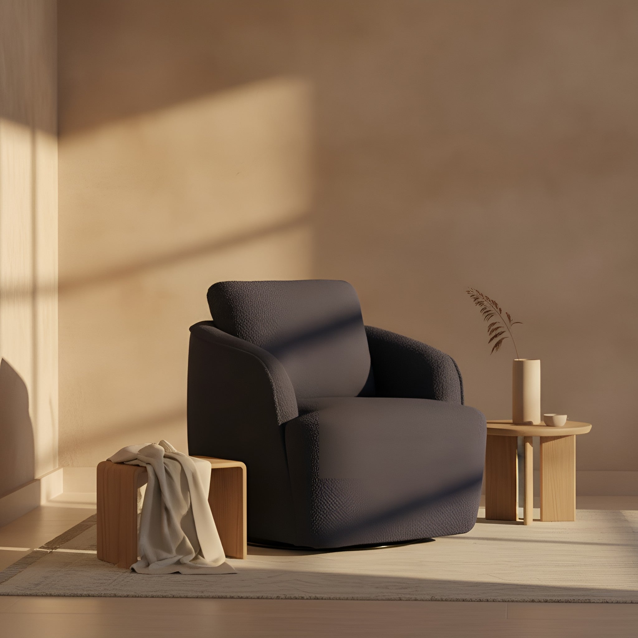 Astrid Barrel Boucle Accent Chair