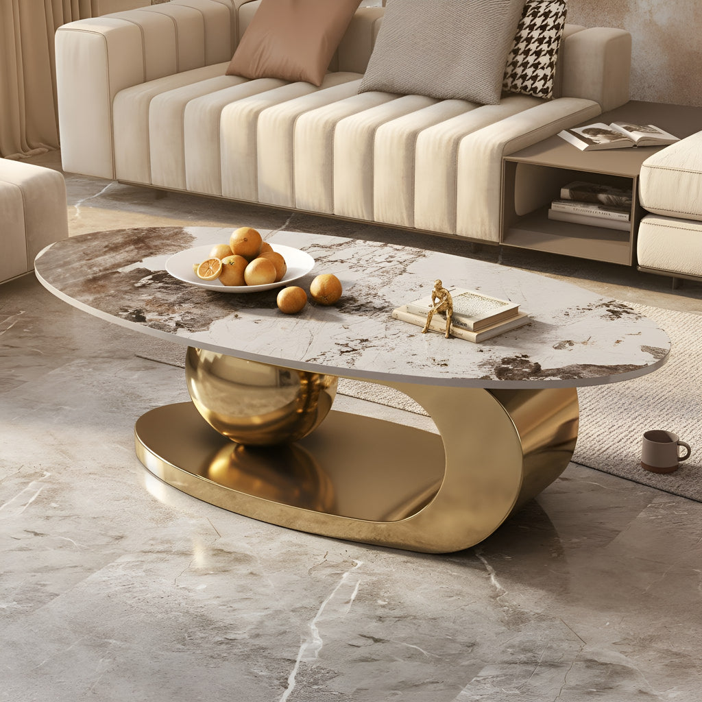 Lauge Oval Marble Coffee Table