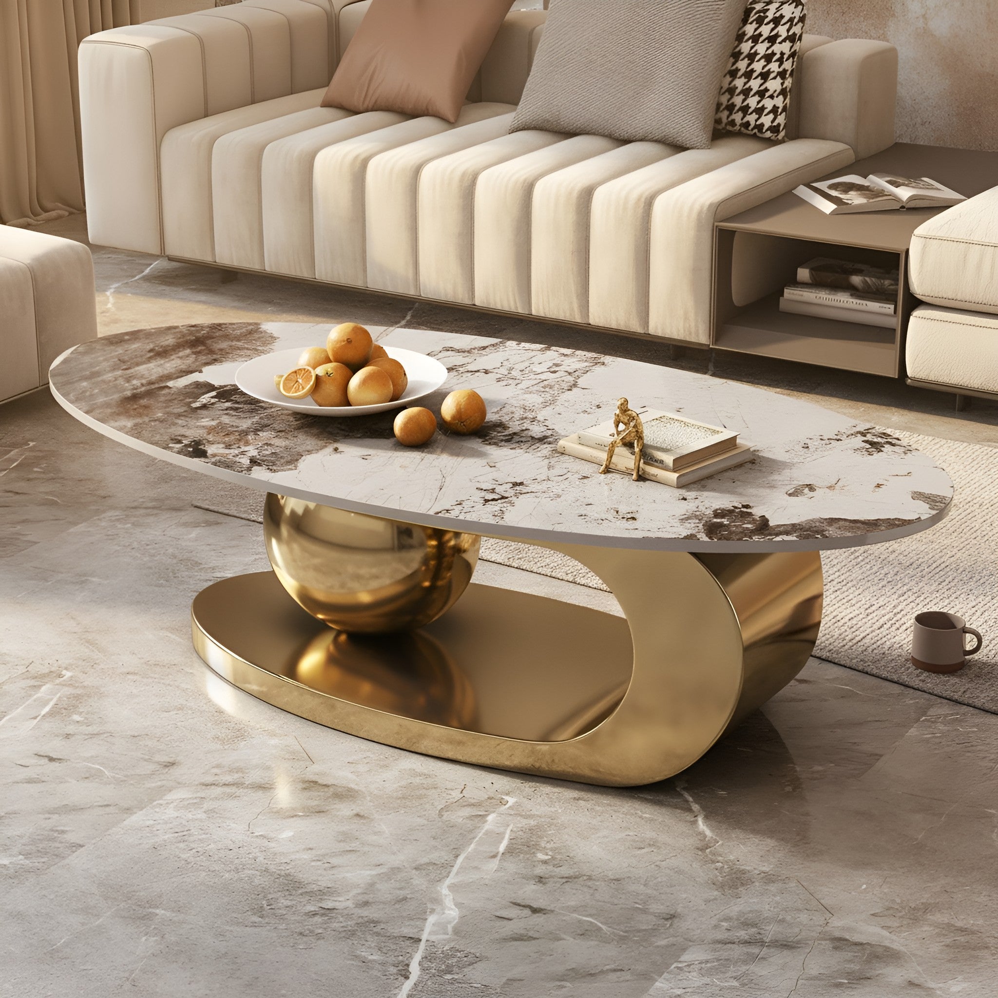 Lauge Oval Marble Coffee Table