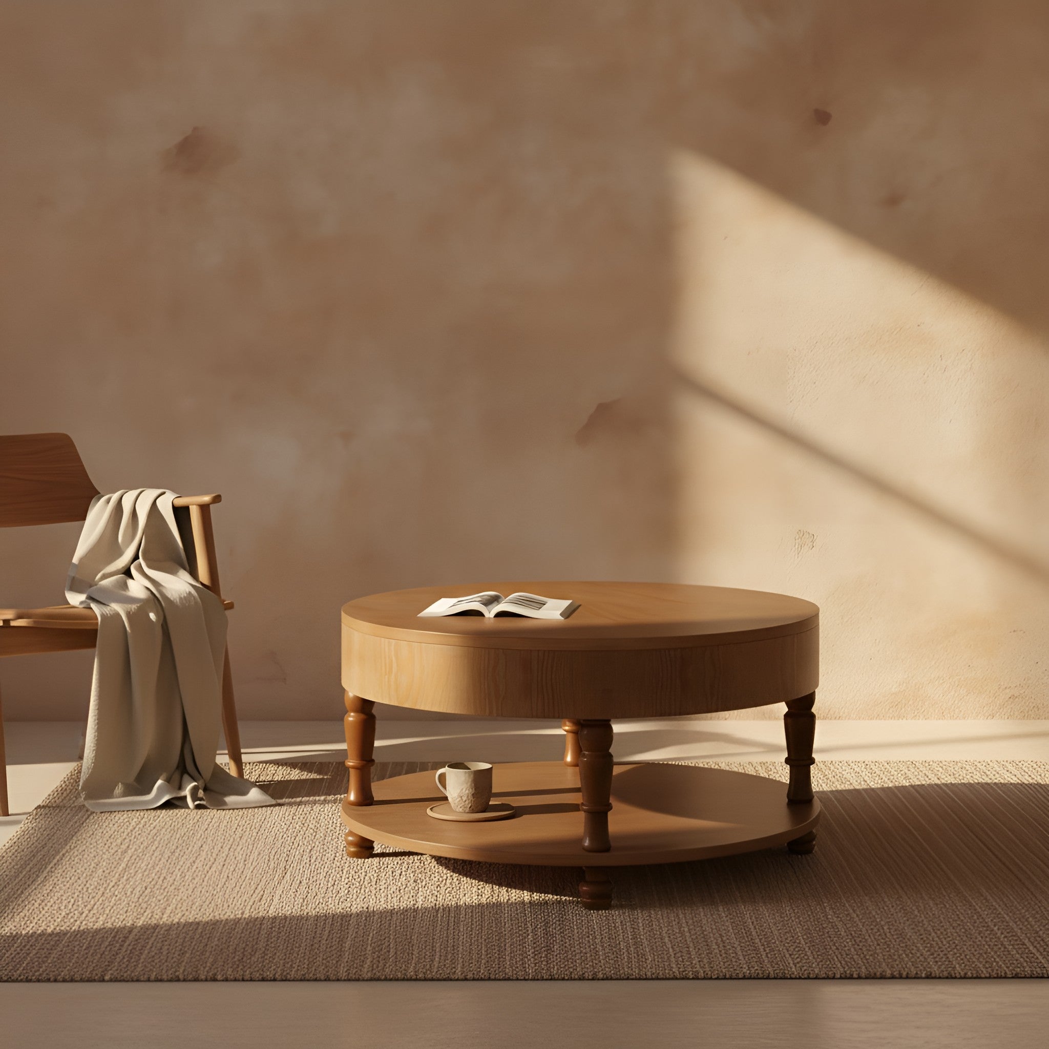 Mikkel Round Walnut Coffee Table