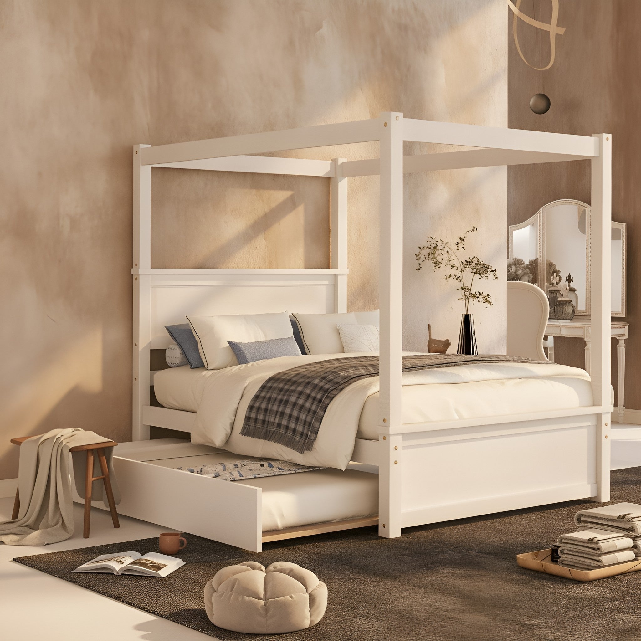 Nils Solid Wood Full Platform Bed Frame