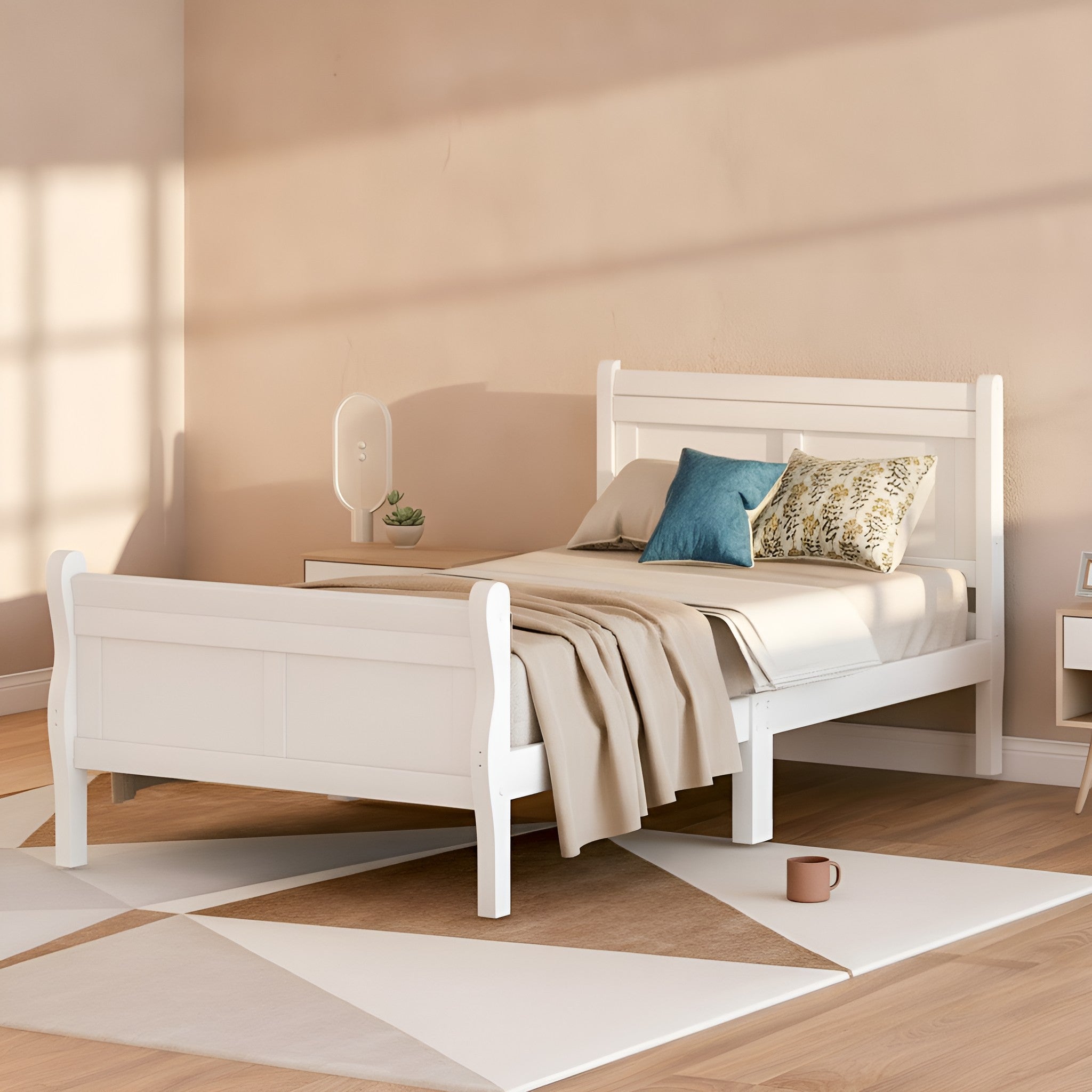 Une Solid Wood Twin Platform Bed Frame
