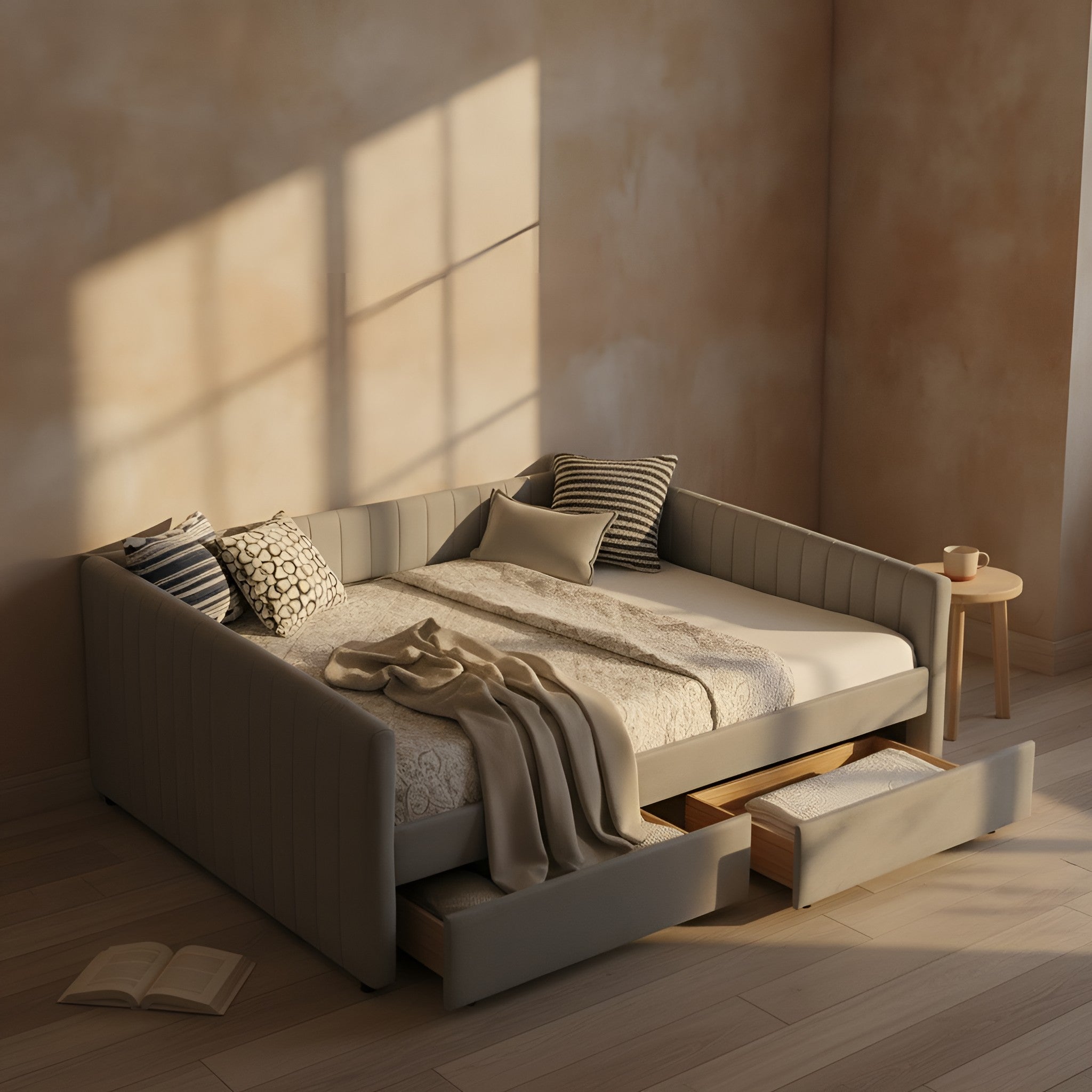 Lykke Linen Queen Bed Frame