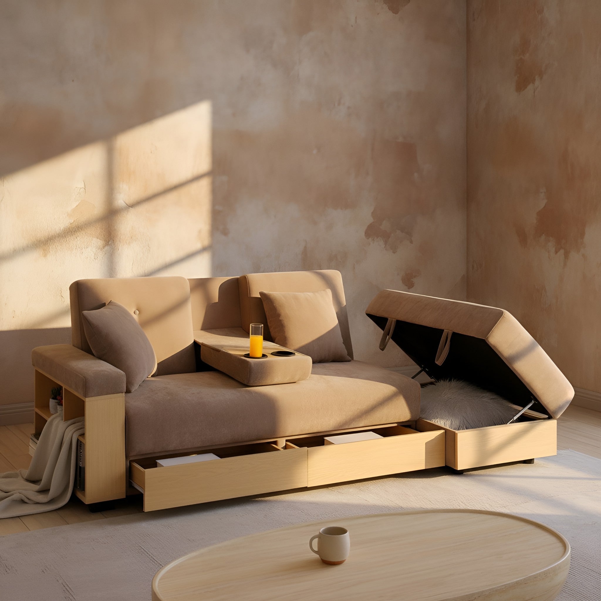Vibeke Storage Linen Sofa