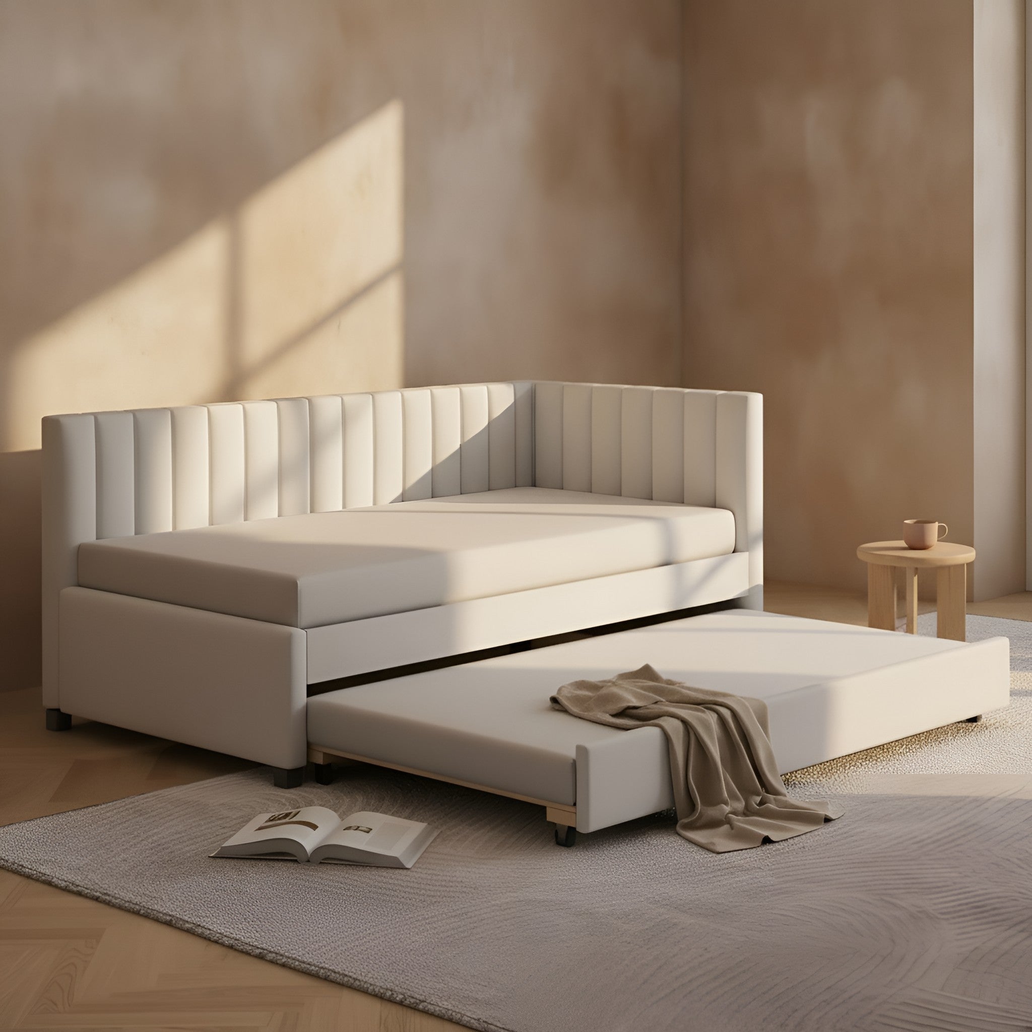 Asger Linen Twin Bed Frame