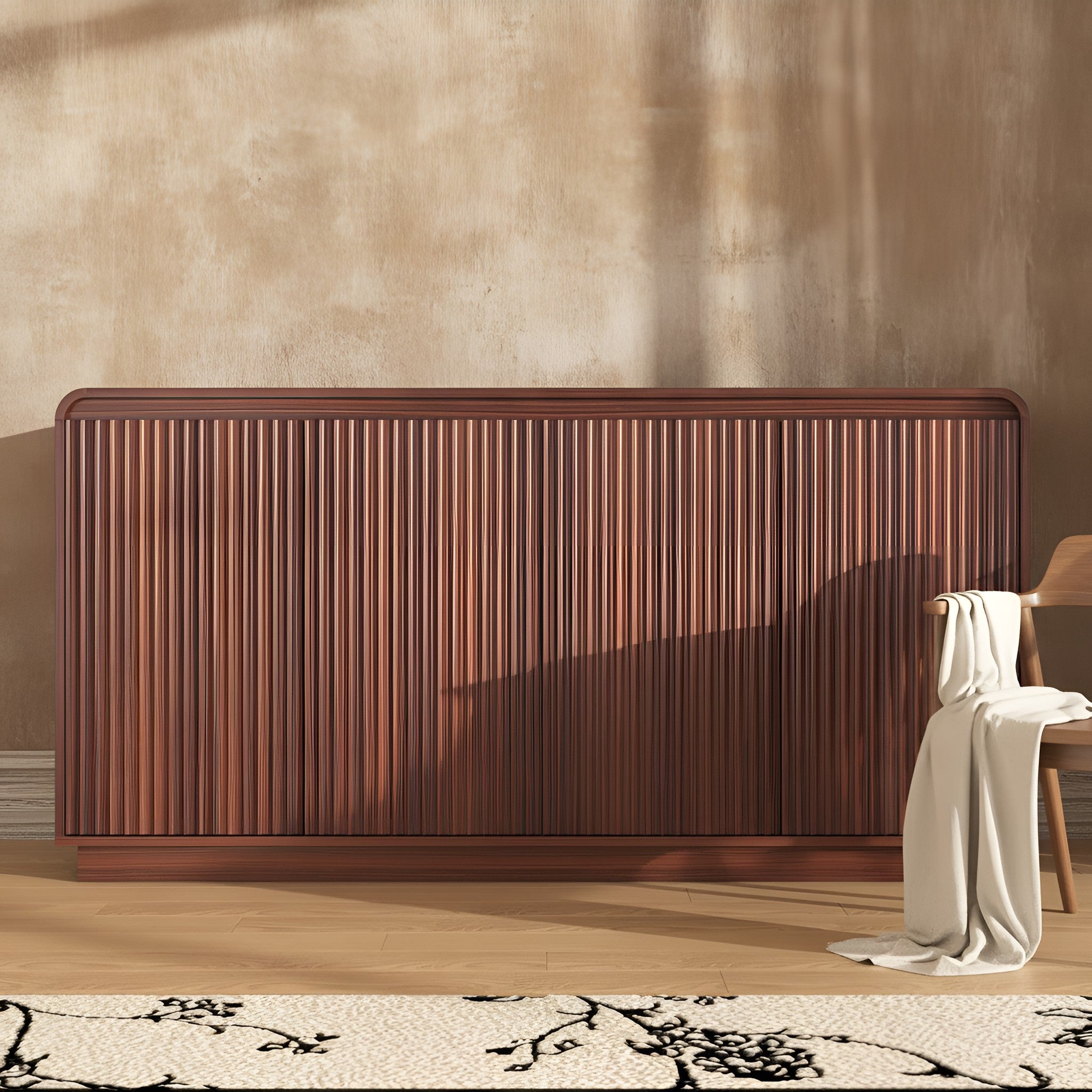 Hanne Fluted Walnut Sideboard