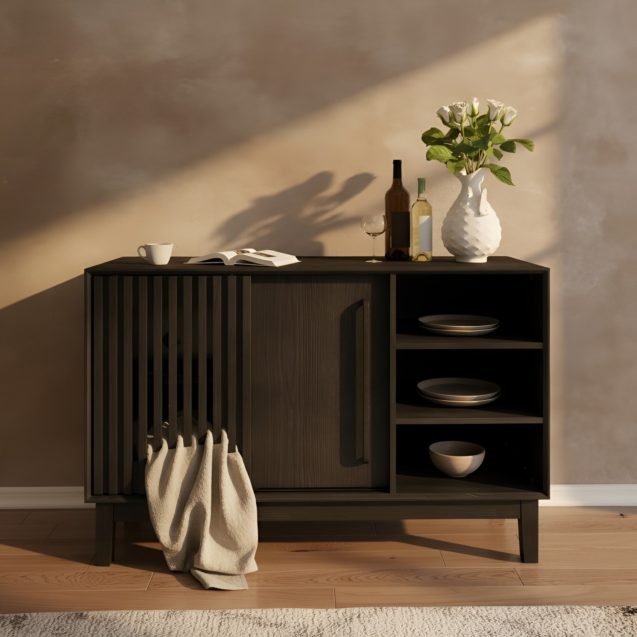 Lene Fluted Solid Wood Sideboard