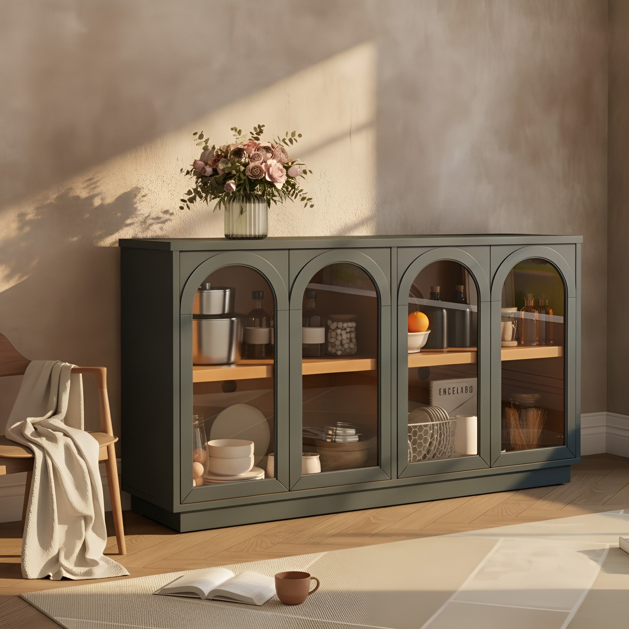 Ilse Arched Solid Wood Sideboard