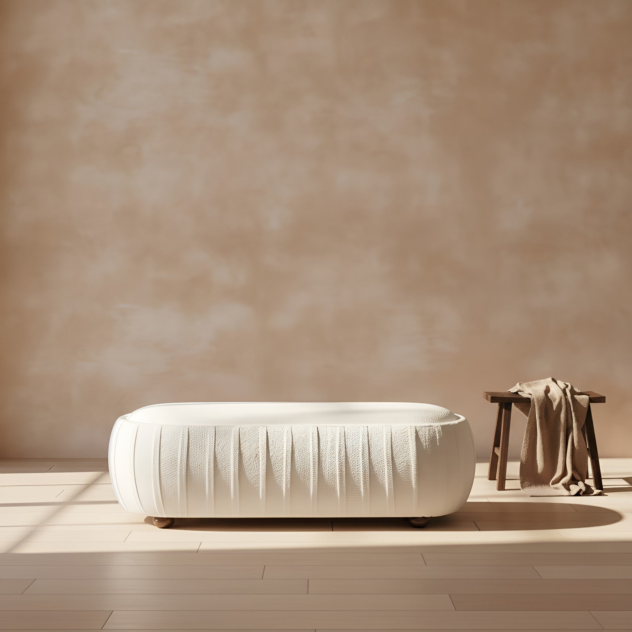 Arvid Oval Boucle Ottoman