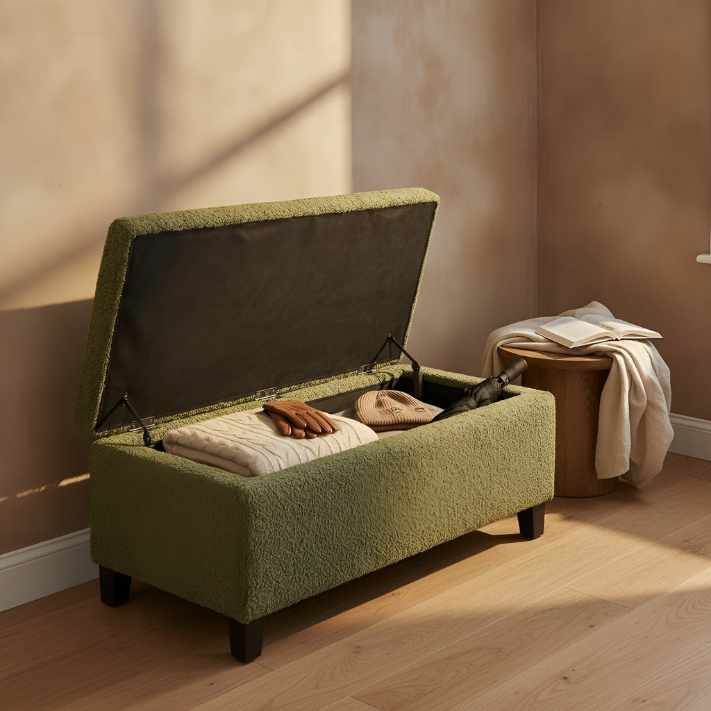 Dyveke Storage Boucle Storage Bench