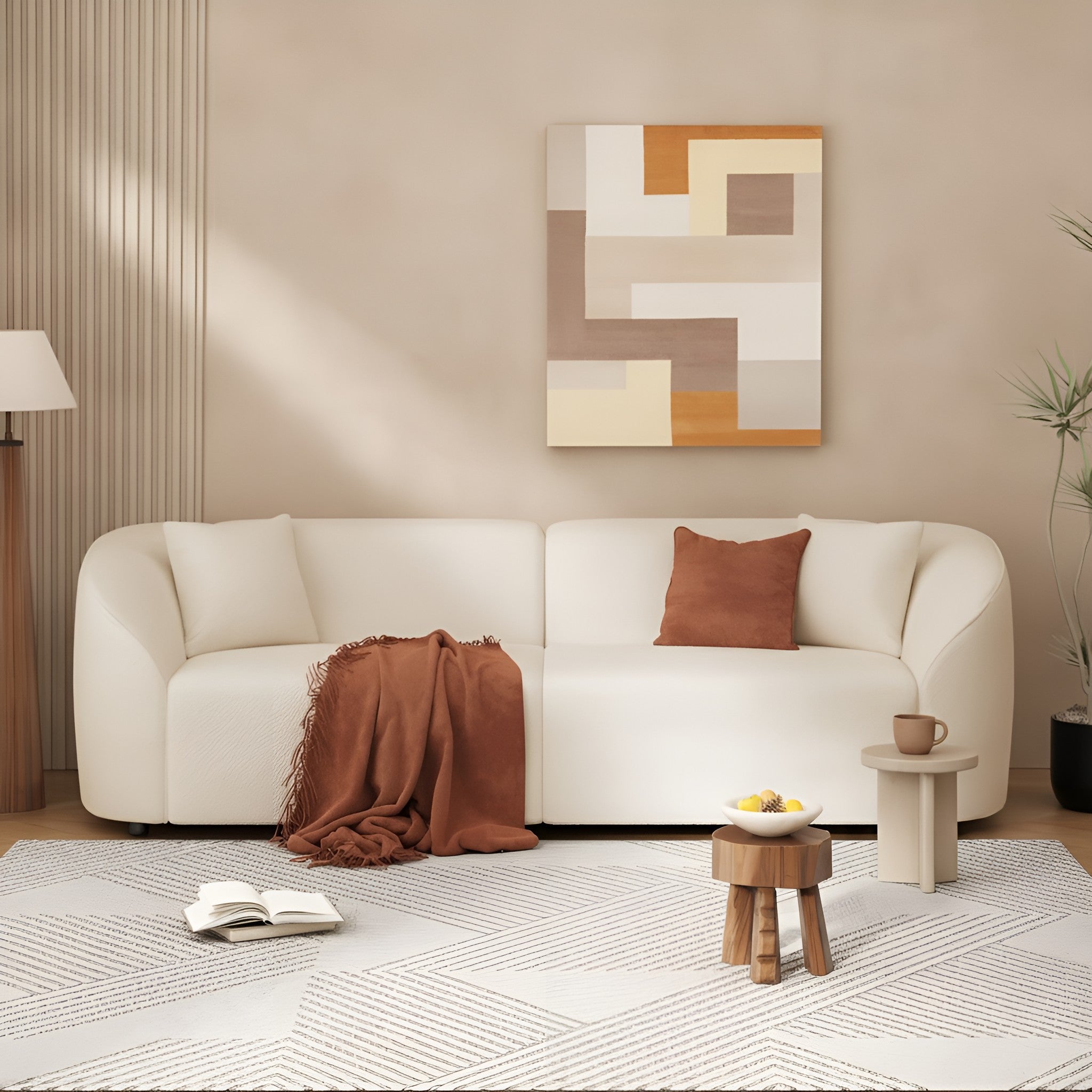 Elin Curved Boucle 87" Sofa