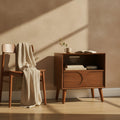 Hedda Fluted Walnut Nightstand