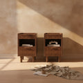 Maren Fluted Walnut Nightstand
