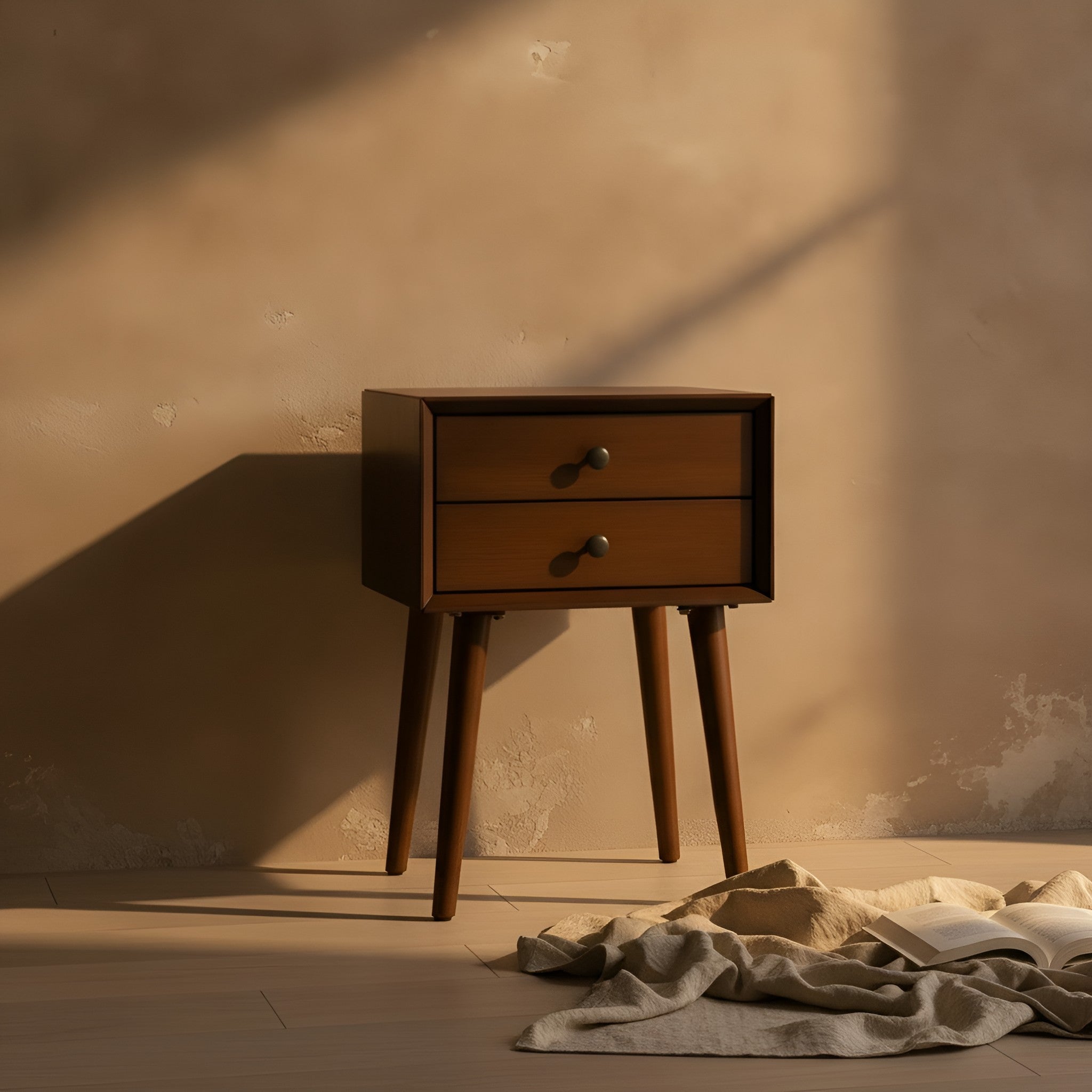 Dahl Storage Walnut Nightstand