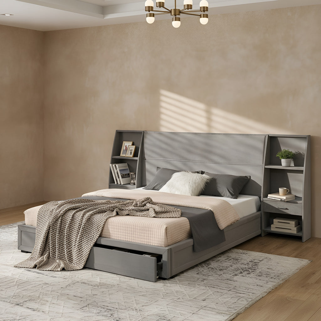 Dagny Velvet Queen Platform Bed Frame