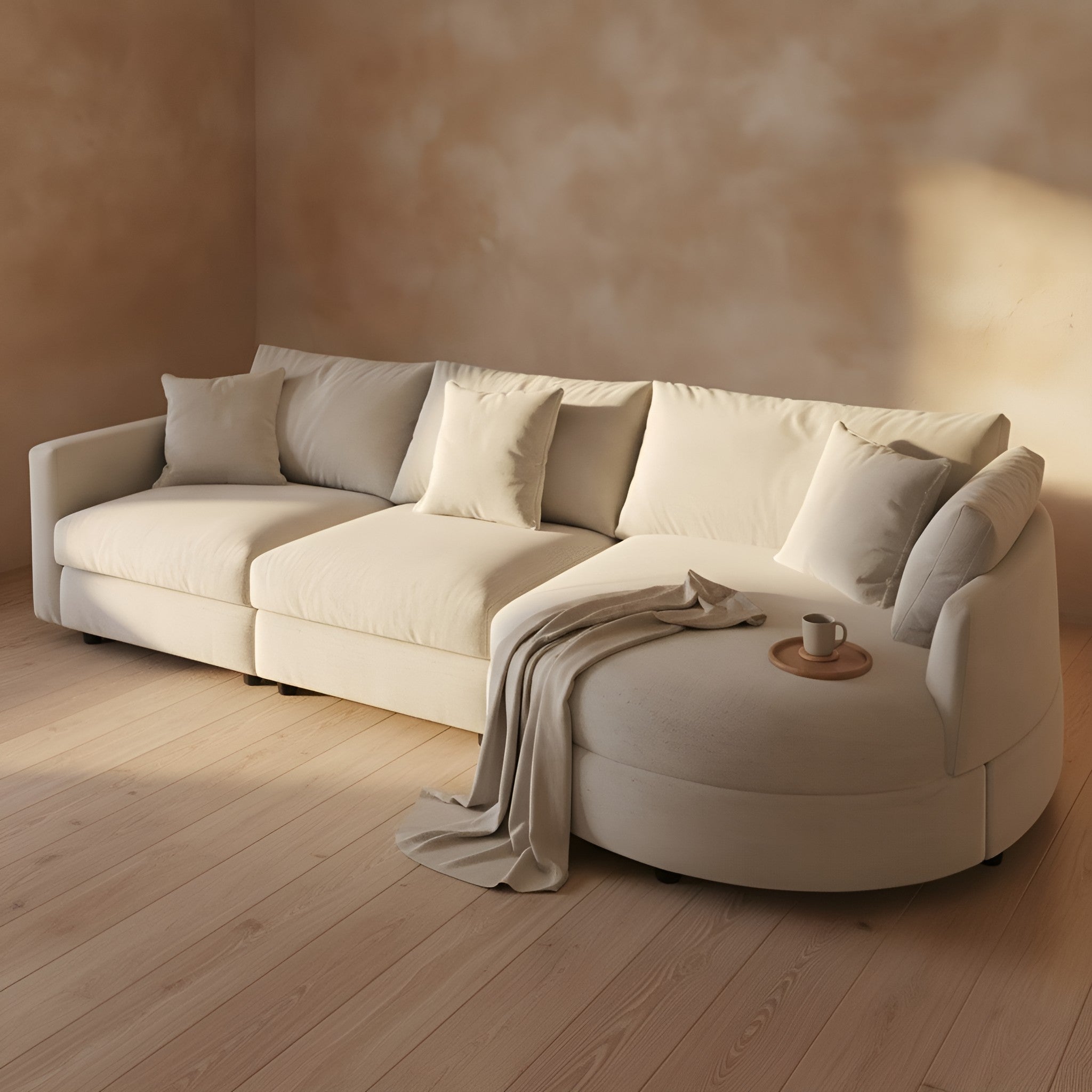 Anselm 3-Piece Curved Sectional Sofa